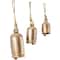 Silver Metal Bohemian Decorative Cow Bell, Set of 3" 13", 10", 8"